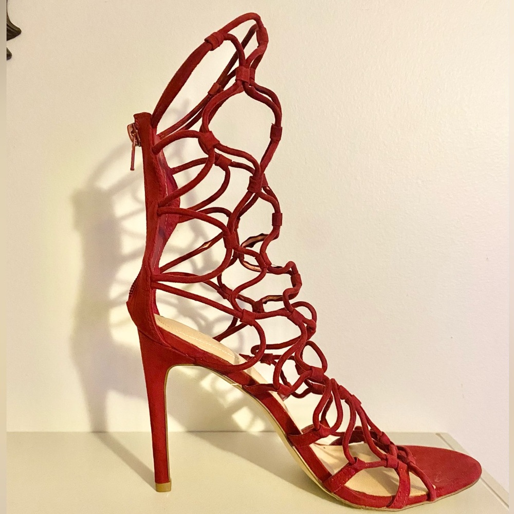 Elegant Red Strappy Heels